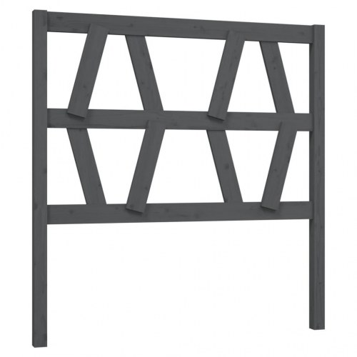 Sengegavl 81 × 4 × 100 cm i massivt fyrretræ - grå