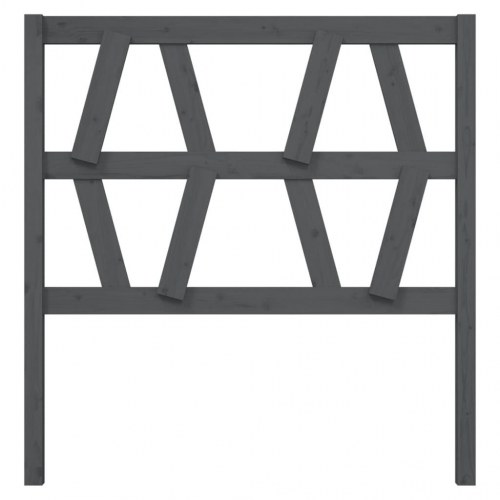 Sengegavl 81 × 4 × 100 cm i massivt fyrretræ - grå