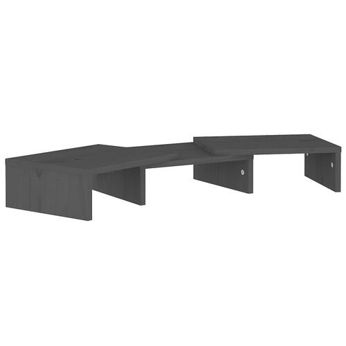 Skærmholder 60x24x10,5 cm massivt fyrretræ grå