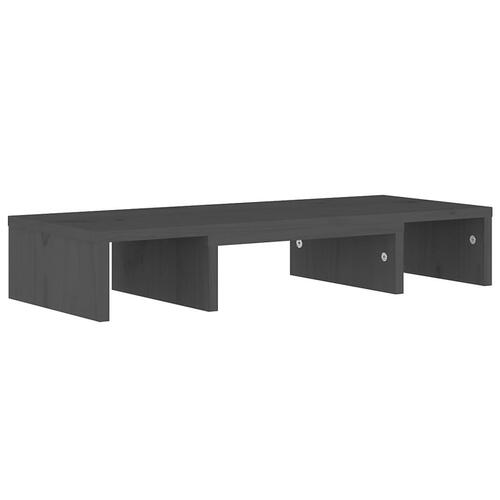 Skærmholder 60x24x10,5 cm massivt fyrretræ grå