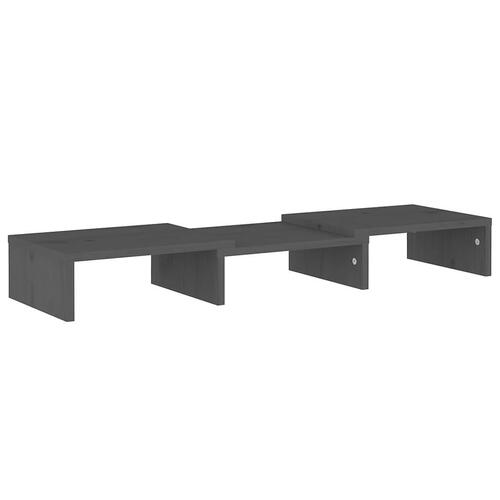 Skærmholder 60x24x10,5 cm massivt fyrretræ grå