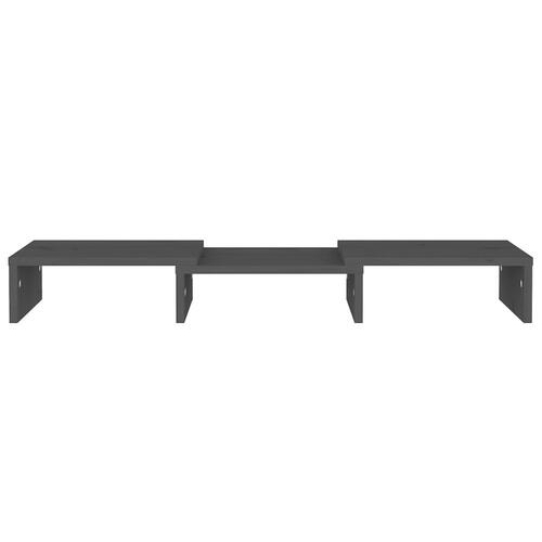 Skærmholder 60x24x10,5 cm massivt fyrretræ grå