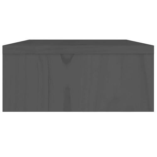 Skærmholder 60x24x10,5 cm massivt fyrretræ grå