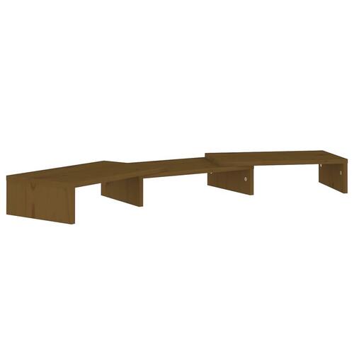 Skærmholder 80x24x10,5 cm massivt fyrretræ gyldenbrun