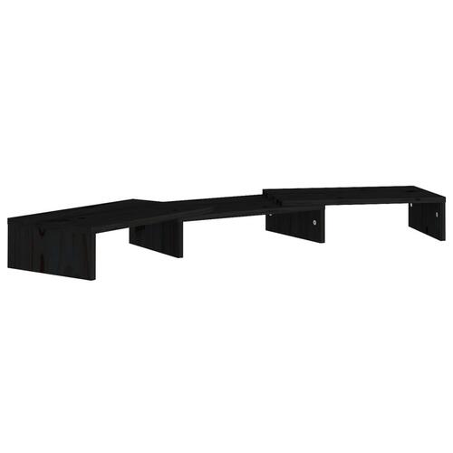 Skærmholder 80x24x10,5 cm massivt fyrretræ sort