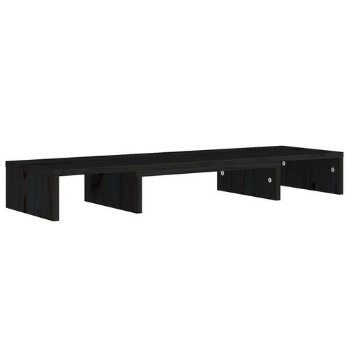 Skærmholder 80x24x10,5 cm massivt fyrretræ sort