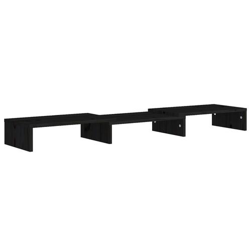 Skærmholder 80x24x10,5 cm massivt fyrretræ sort