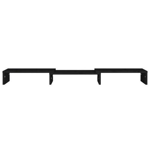 Skærmholder 80x24x10,5 cm massivt fyrretræ sort