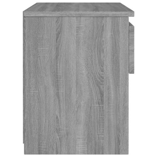 Sengebord 40x30x39 cm konstrueret træ grå sonoma-eg