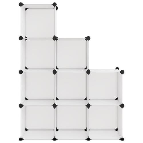 Kubeformede opbevaringskasser 9 stk. PP transparent