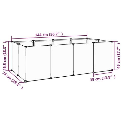 Lille dyrebur 144x74x46,5 cm PP og stål sort