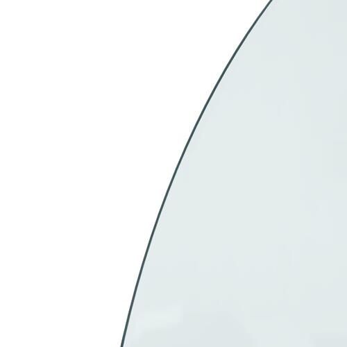 Glasplade til pejs 800x500 mm halvrund