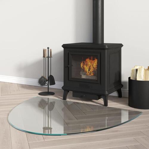 Glasplade til pejs 800x600 mm halvrund