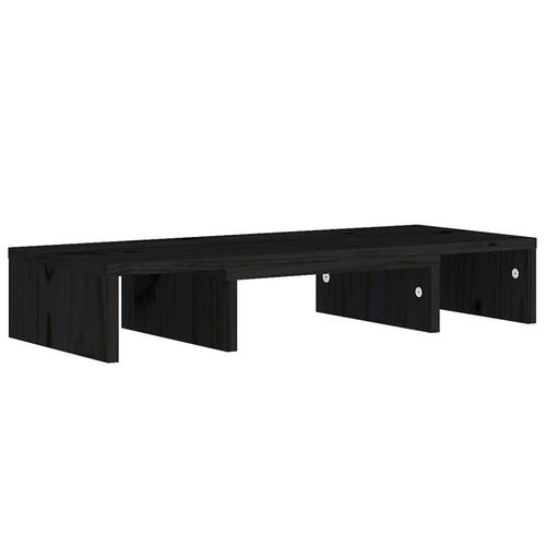 Skærmholder 60x24x10,5 cm massivt fyrretræ sort