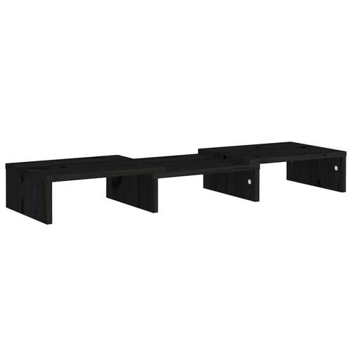 Skærmholder 60x24x10,5 cm massivt fyrretræ sort