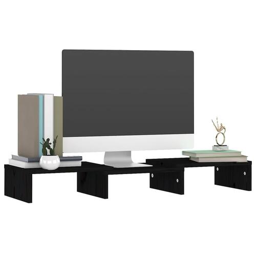 Skærmholder 60x24x10,5 cm massivt fyrretræ sort