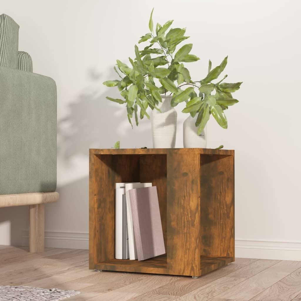 Sidebord 33x33x34,5 cm konstrueret træ røget egetræsfarve