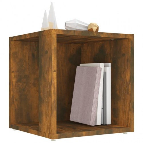 Sidebord i konstrueret træ 33×33×34,5 cm - røget egetræsfarve