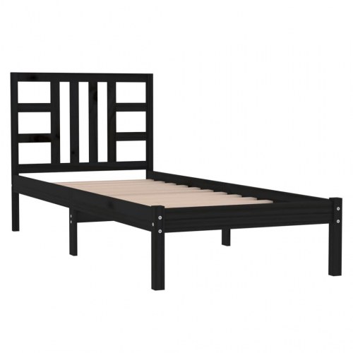Sengeramme 100x200 cm massivt træ sort