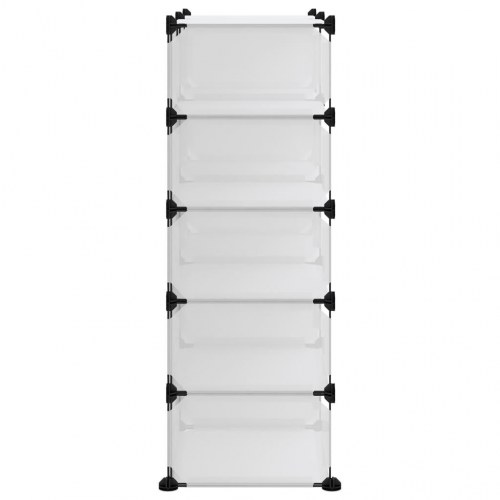 Skoreol 84 × 32 × 88,5 cm i transparent PP - modulært skostativ