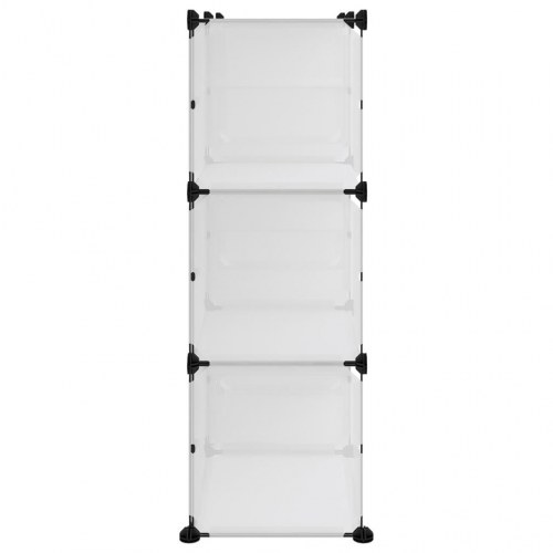 Skoreol i PP, transparent - 84 × 31,5 × 93 cm modulært skostativ