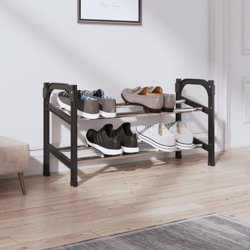 Justerbar skoreol med 2 hylder 119x24x37 cm