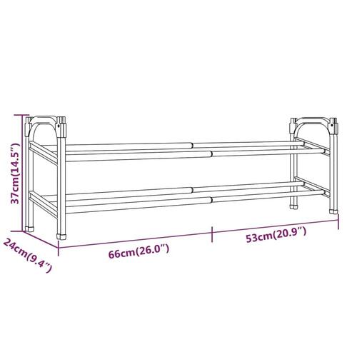 Justerbar skoreol med 2 hylder 119x24x37 cm