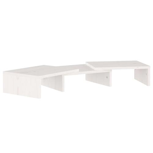 Skærmstander 60x24x10,5 cm massivt fyrretræ hvid