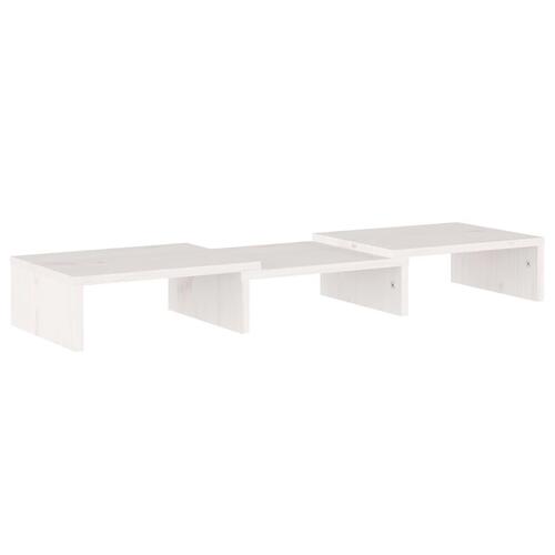 Skærmstander 60x24x10,5 cm massivt fyrretræ hvid