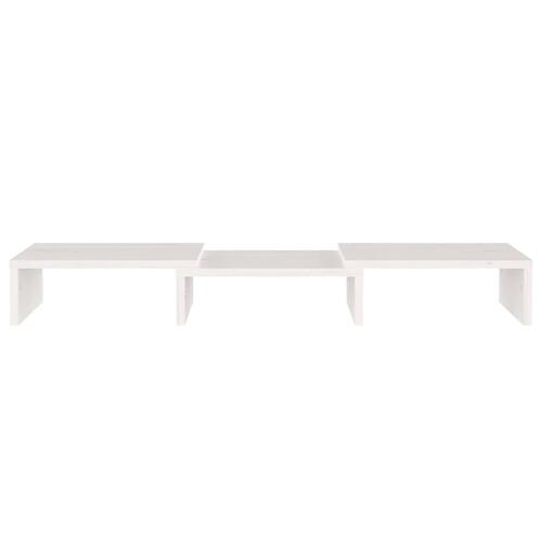 Skærmstander 60x24x10,5 cm massivt fyrretræ hvid