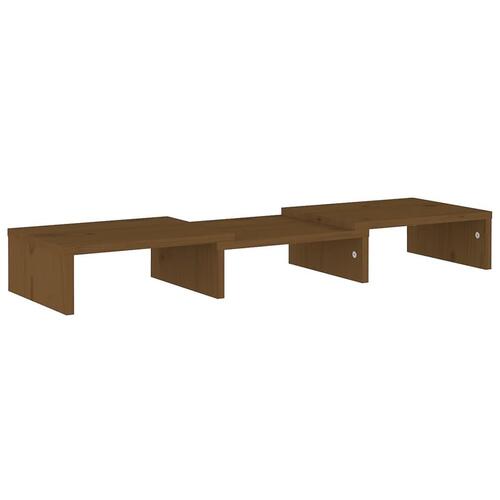 Skærmholder 60x24x10,5 cm massivt fyrretræ gyldenbrun