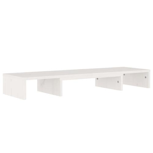 Skærmholder 80x24x10,5 cm massivt fyrretræ hvid