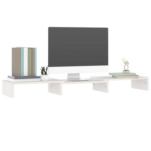 Skærmholder 80x24x10,5 cm massivt fyrretræ hvid