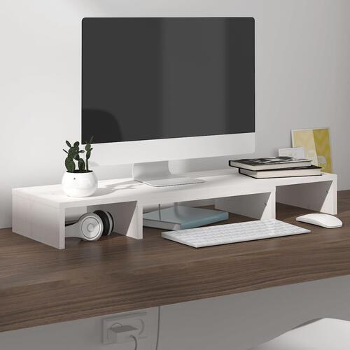 Skærmholder 80x24x10,5 cm massivt fyrretræ hvid