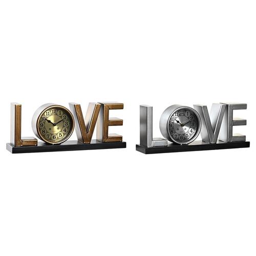 Namizna ura Love Kobber 39 x 8 x 15 cm Sølvfarvet Jern Loft (2 enheder)