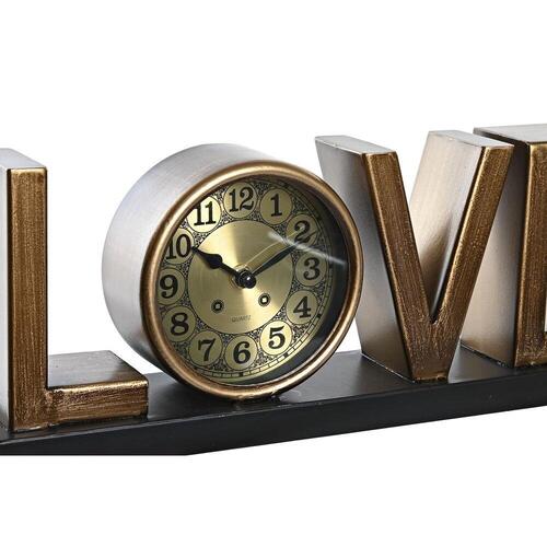 Namizna ura Love Kobber 39 x 8 x 15 cm Sølvfarvet Jern Loft (2 enheder)