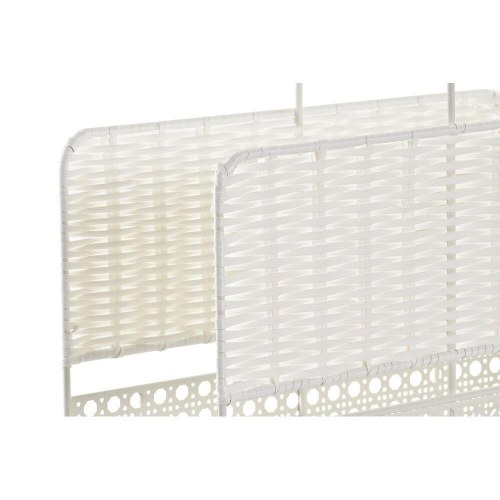Tidsskriftholder - hvid natur, metalflet, boho, 36,5 × 15 × 41 cm