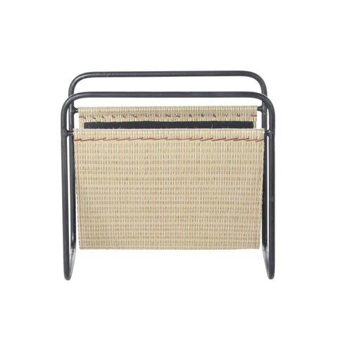 Tidsskriftholder 39 x 26 x 36 cm Natur Sort Metal