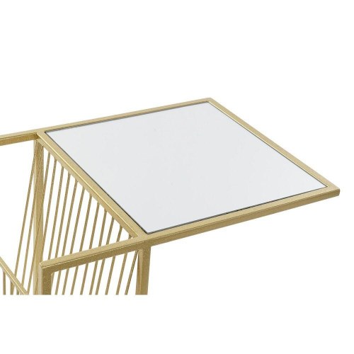 Tidsskriftholder i gyldent metal med spejl - 48 × 35 × 71 cm