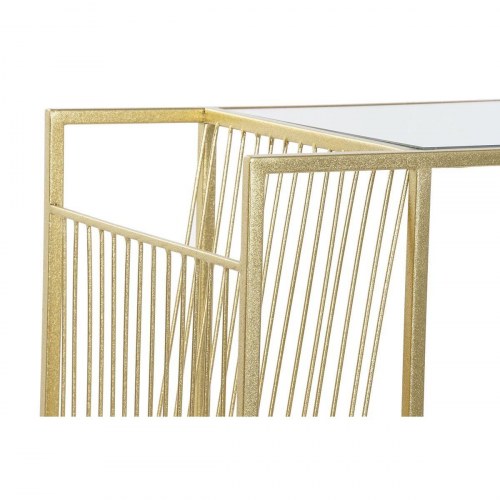 Tidsskriftholder i gyldent metal med spejl - 48 × 35 × 71 cm