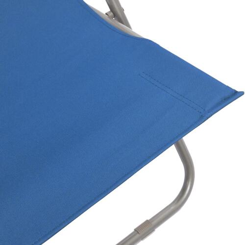 Foldbare strandstole 2 stk. stål og oxfordstof blå