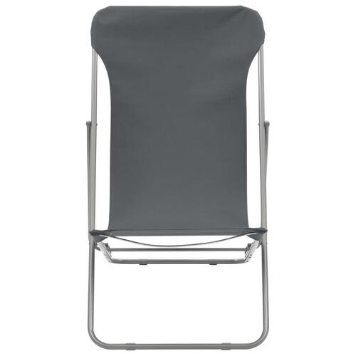 Foldbare strandstole 2 stk. stål og oxfordstof grå