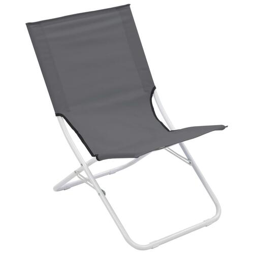 Foldbare strandstole 2 stk. grå