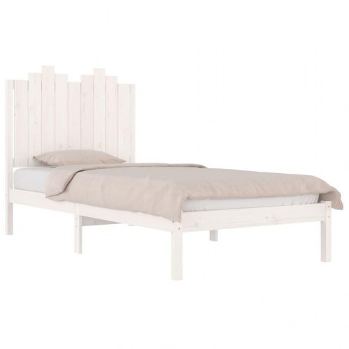 Sengeramme 75x190 cm Small Single massivt fyrretræ hvid