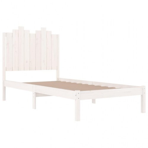 Sengeramme 75x190 cm Small Single massivt fyrretræ hvid