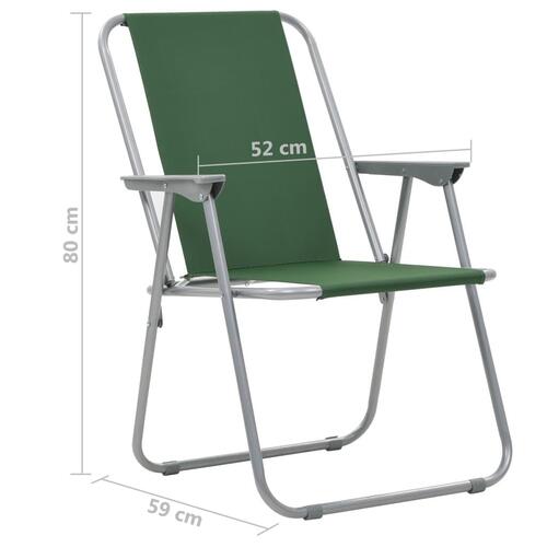 Foldbare campingstole 2 stk. 52 x 59 x 80 cm grøn