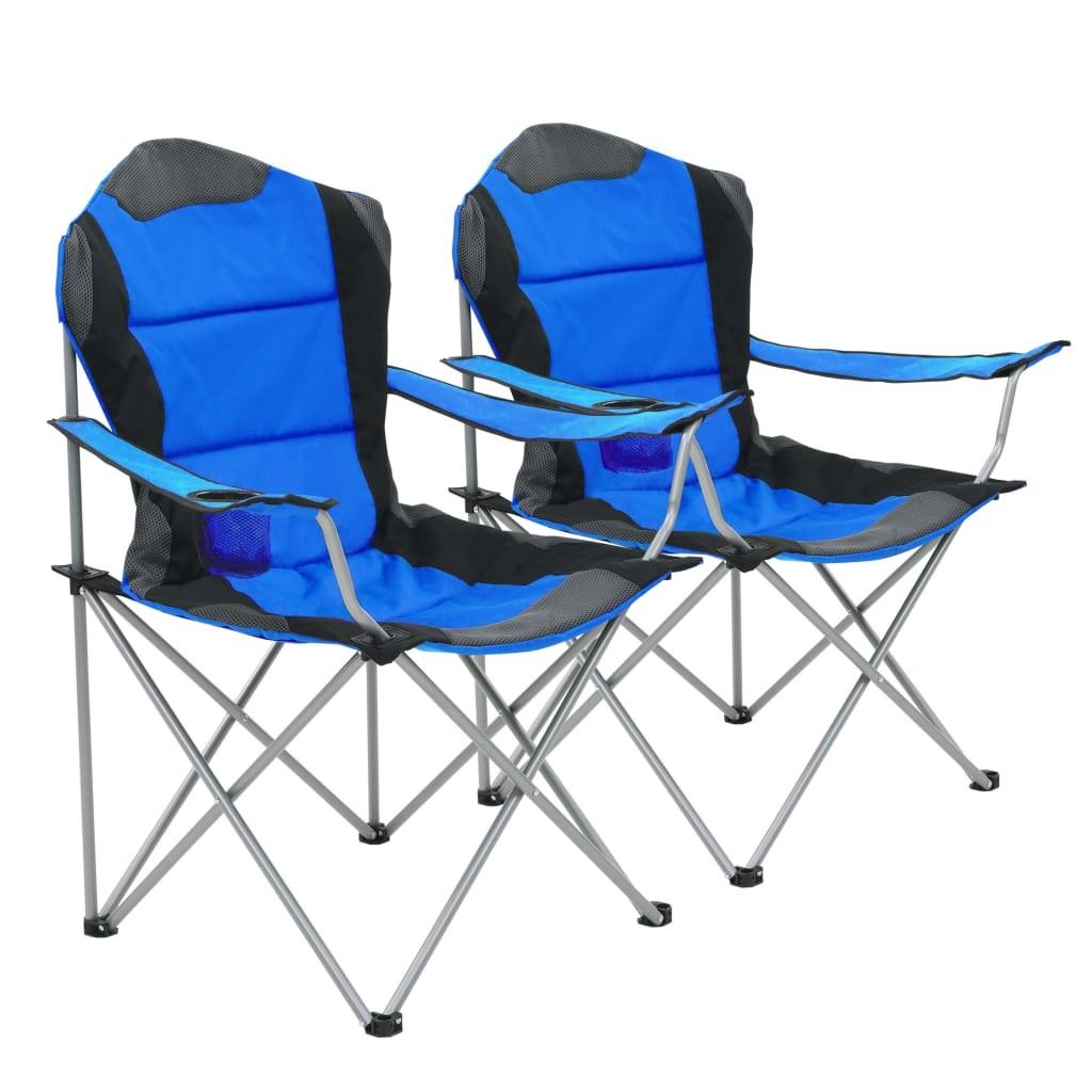 Foldbare campingstole 2 stk. 96 x 60 x 102 cm blå