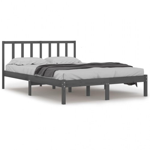 Sengeramme 150x200 cm King Size massivt fyrretræ grå