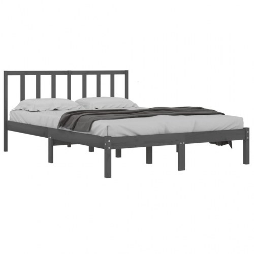 Sengeramme 150x200 cm King Size massivt fyrretræ grå
