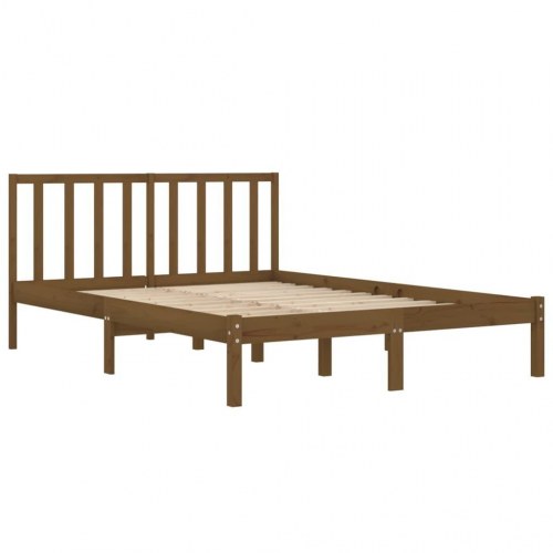 Sengeramme 200x200 cm i massivt fyrretræ - gyldenbrun